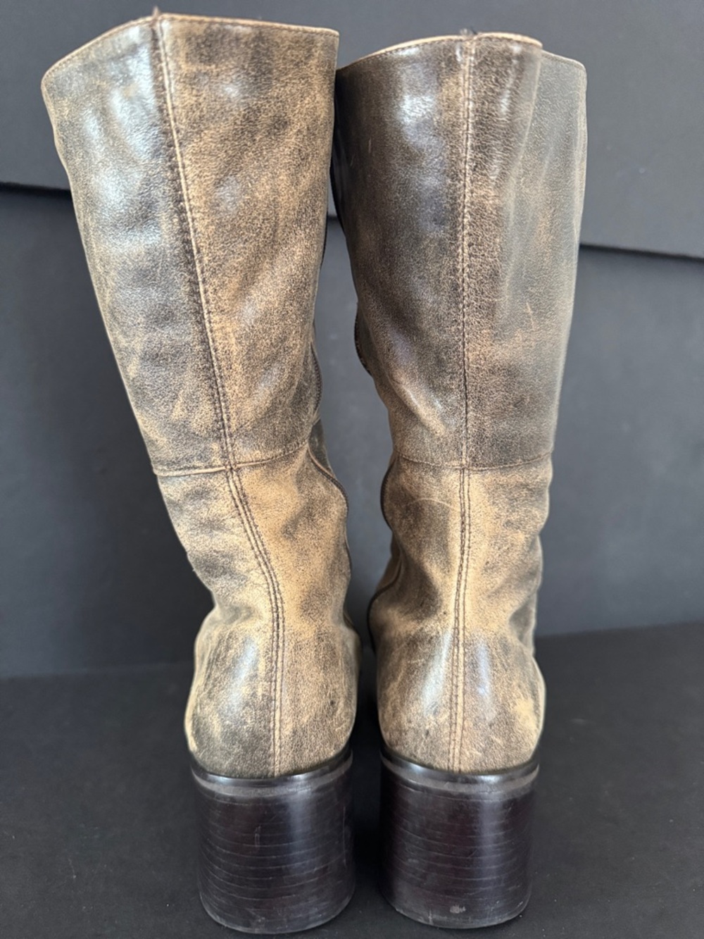 Vintage Pazzo Distressed Look Lace up Boots - Picture 11 of 17